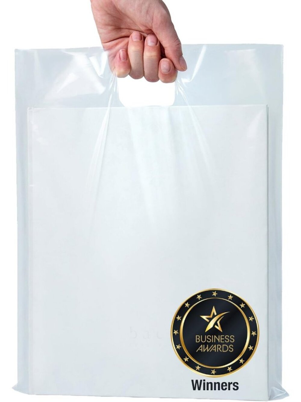 100 Clear Plastic Merchandise Bags with Handles - 12x15 Durable Storage Bags